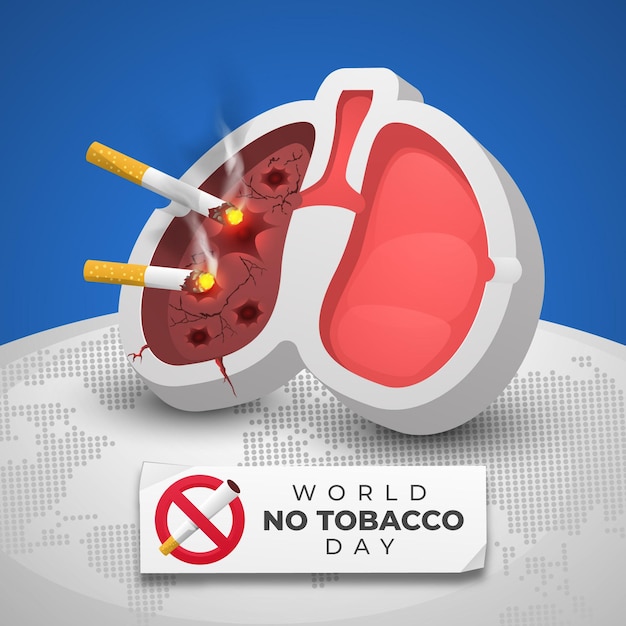 Bezpłatny wektor płaski świat bez ilustracji dzień tytoniu