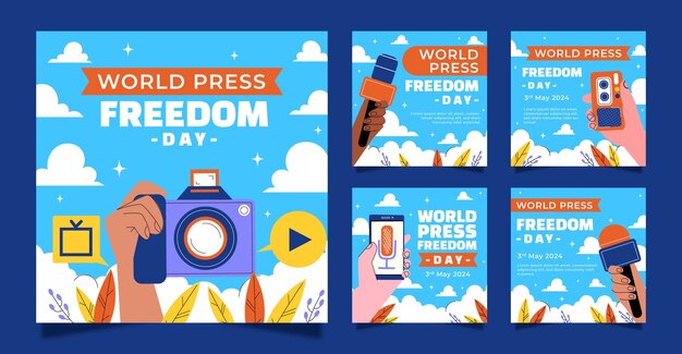 Płaski świat Dzień Wolności Prasy Zbiór Postów Na Instagramie