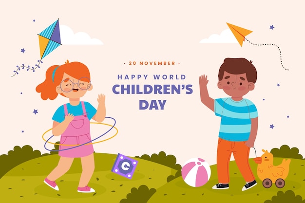 Płaski światowy Dzień Dziecka W Tle