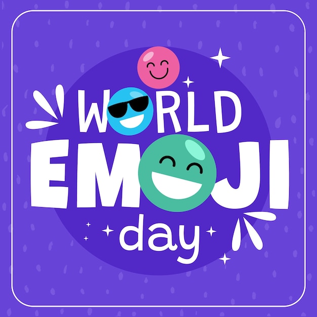 Płaski światowy Dzień Emoji