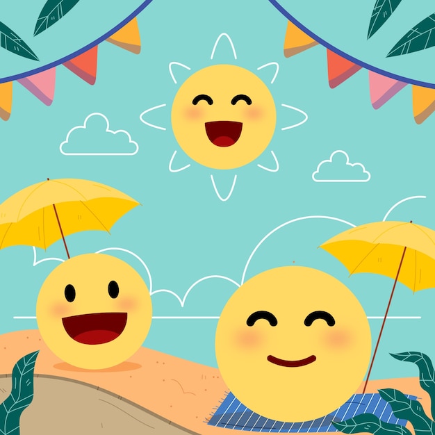 Płaski światowy Dzień Emoji