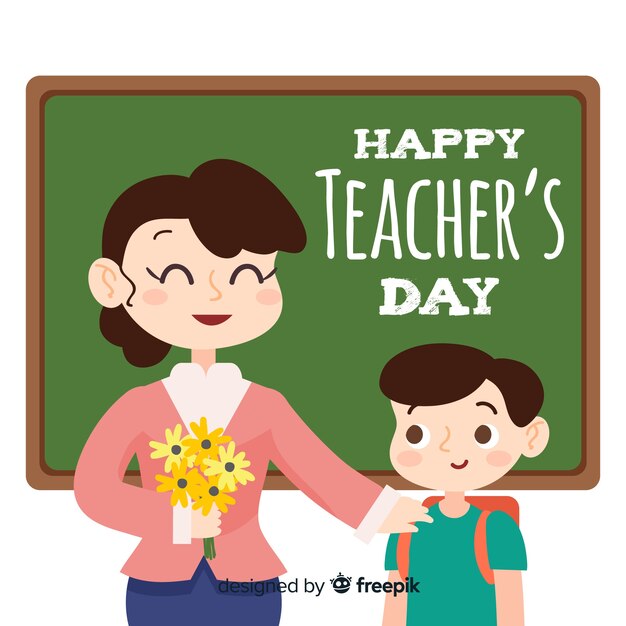 Płaski światowy Dzień Nauczyciela