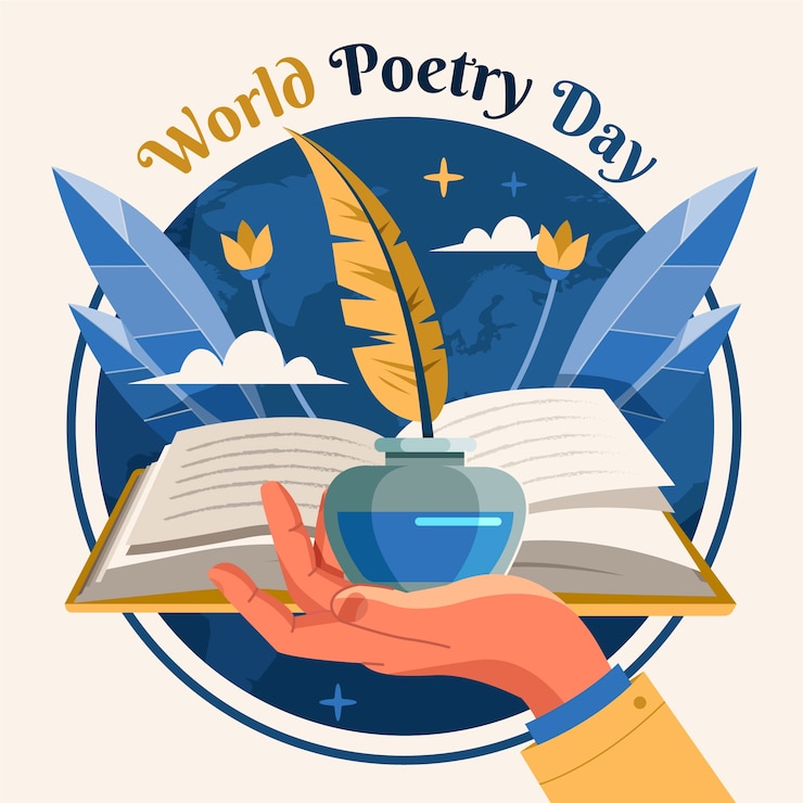 Bezpłatny plik Wektor płaski światowy dzień poezji ilustracja