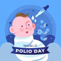 Bezpłatny wektor płaski światowy dzień polio ilustracja