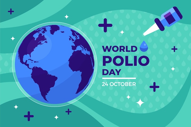 Bezpłatny wektor płaski światowy dzień polio w tle