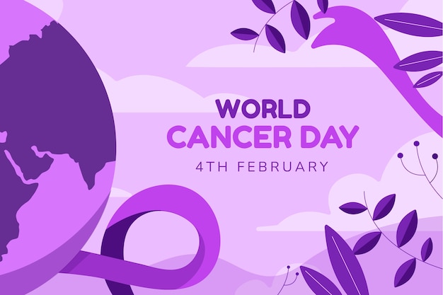 Płaski światowy dzień raka w tle