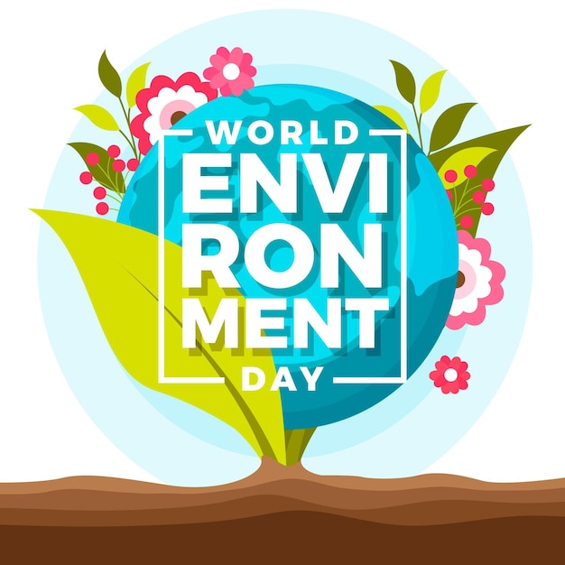 Płaski światowy Dzień środowiska Ilustracji
