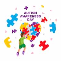 Bezpłatny wektor płaski światowy dzień świadomości autyzmu