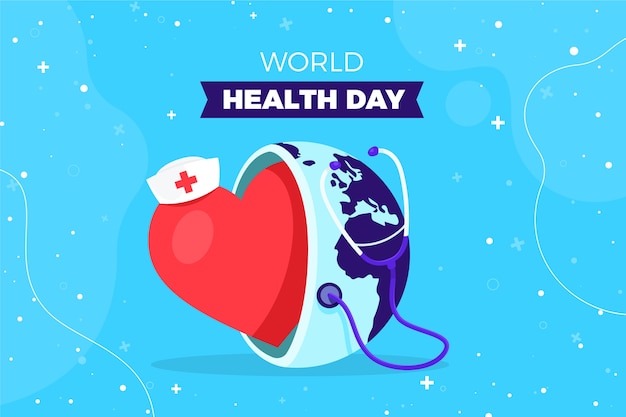Płaski światowy Dzień Zdrowia W Tle