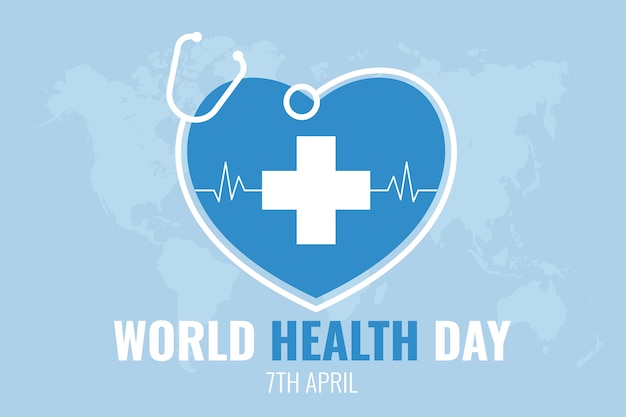 Płaski światowy Dzień Zdrowia W Tle
