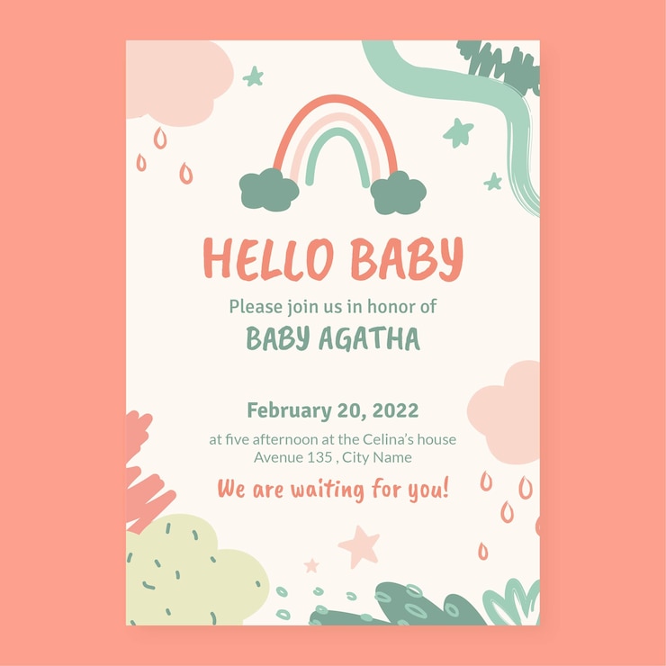 Bezpłatny plik Wektor płaski szablon baby shower