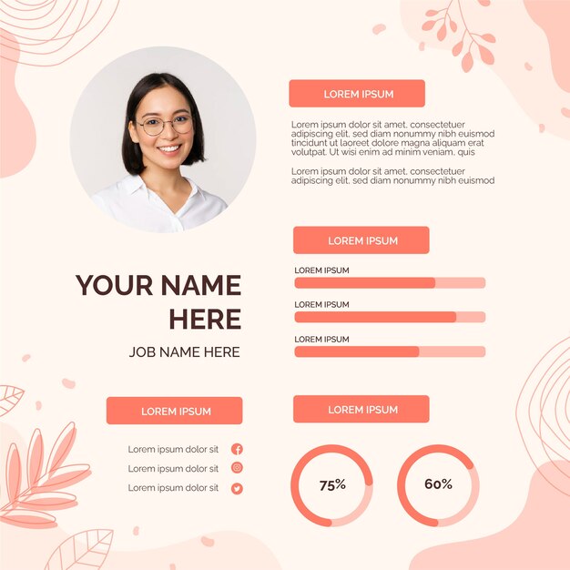 Płaski szablon CV online salon kosmetyczny
