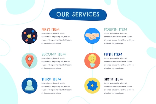 Płaski Szablon Infografiki Naszych Usług
