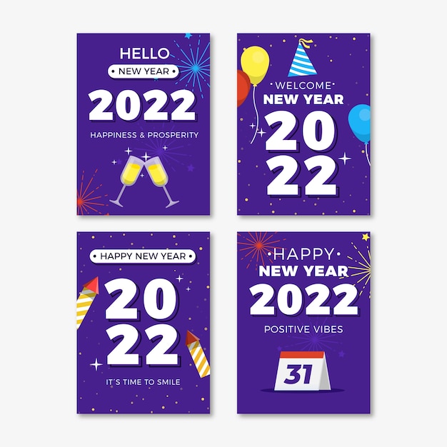 Płaski Szablon Kartki Z życzeniami Nowego Roku