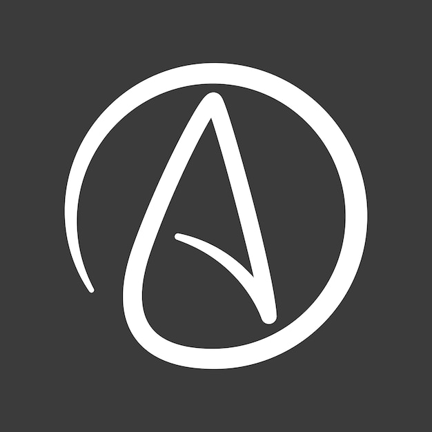 Bezpłatny wektor płaski szablon logo ateizmu