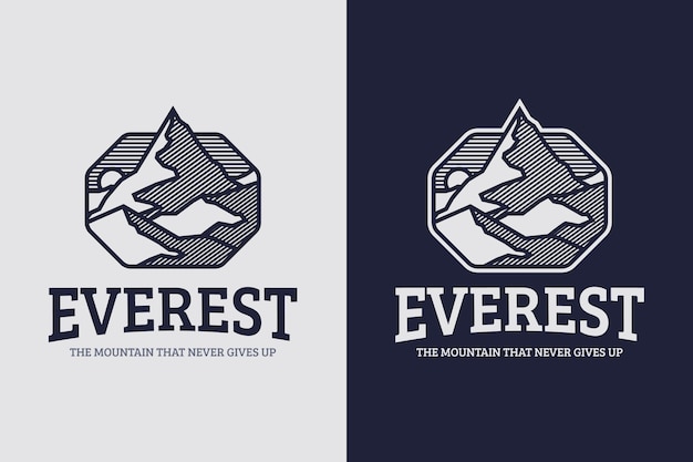 Bezpłatny wektor płaski szablon logo everest