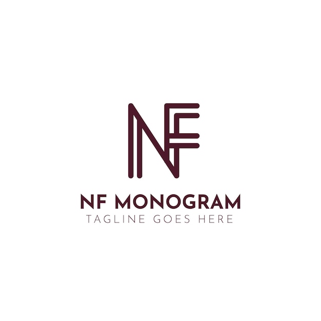 Płaski szablon logo fn lub nf