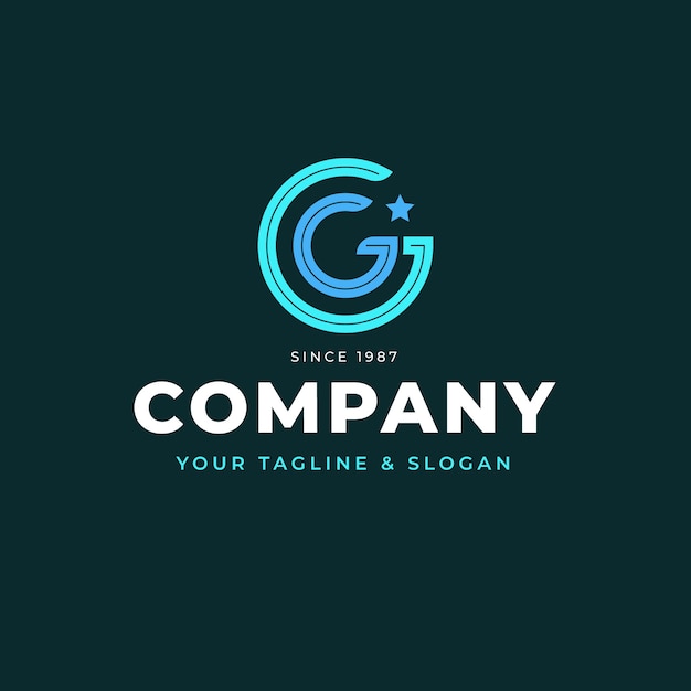 Płaski szablon logo gg