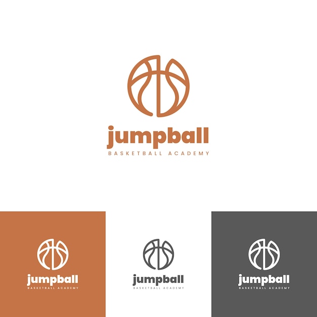 Bezpłatny wektor płaski szablon logo koszykówki
