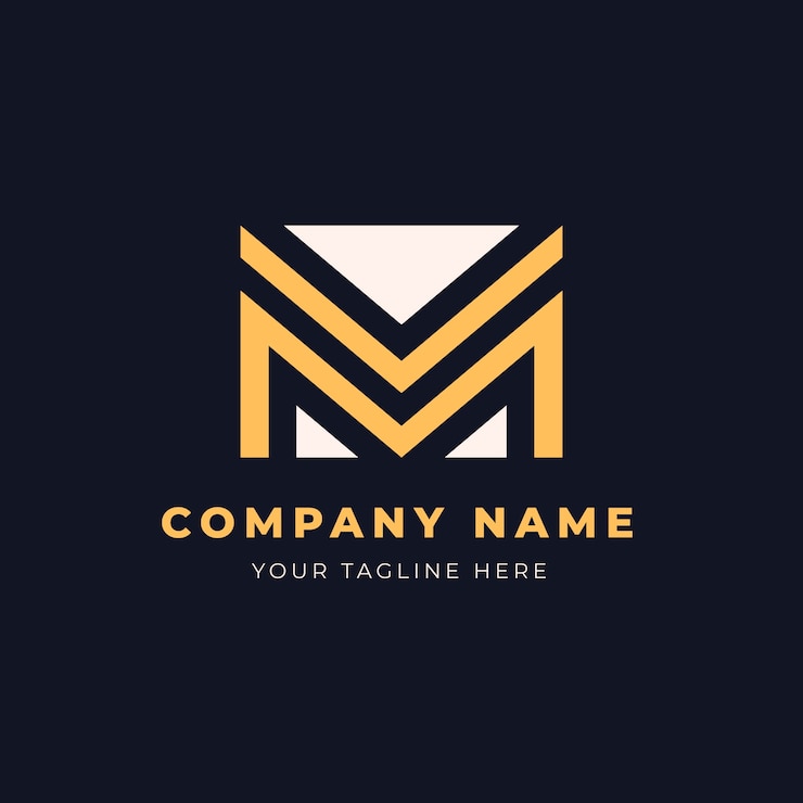 Bezpłatny plik Wektor płaski szablon logo mm