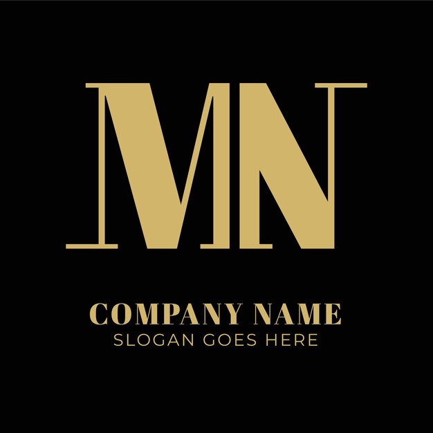 Płaski szablon logo mn lub nm