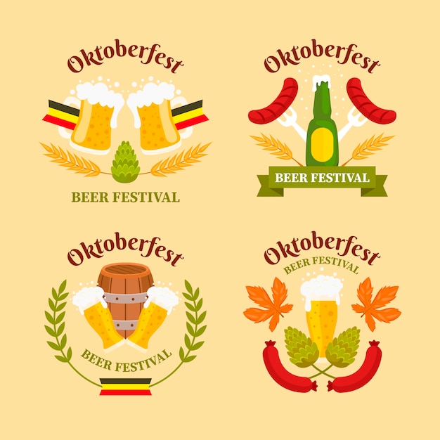 Bezpłatny wektor płaski szablon logo na obchody oktoberfest