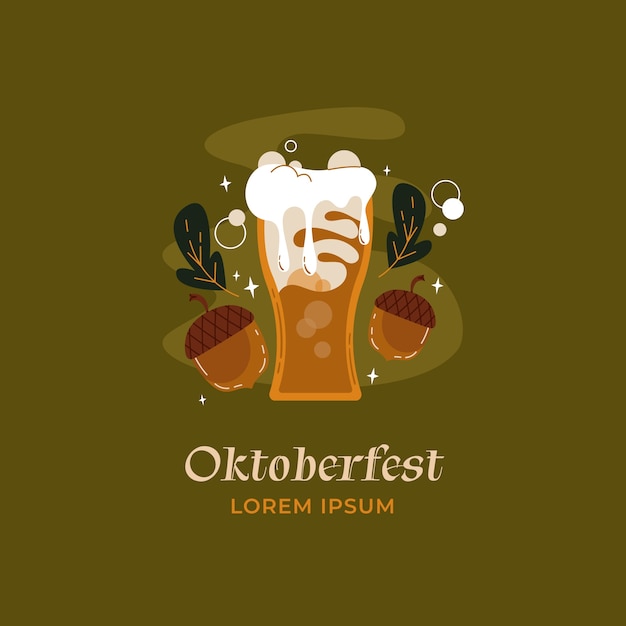 Płaski Szablon Logo Oktoberfest