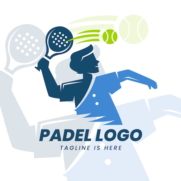 Płaski szablon logo padel