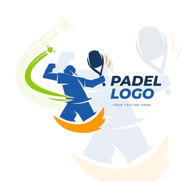 Bezpłatny wektor płaski szablon logo padel