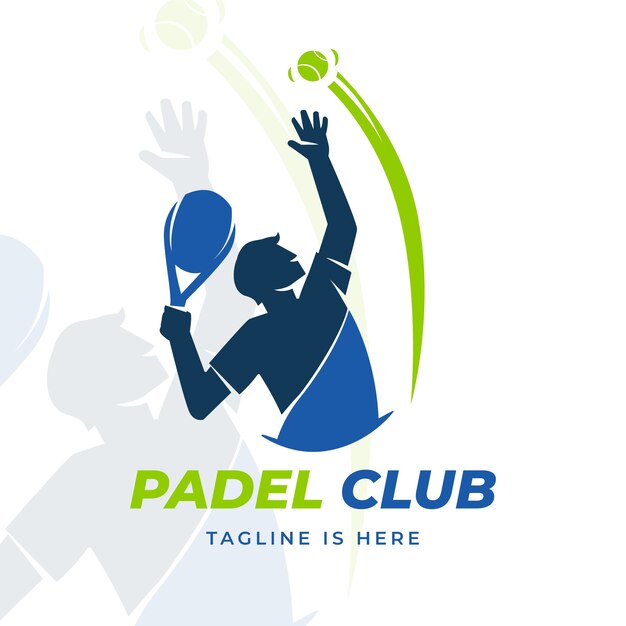 Płaski szablon logo padel