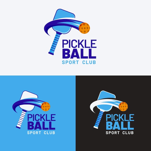 Bezpłatny wektor płaski szablon logo pickleball
