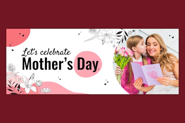 Płaski Szablon Okładki Mediów Społecznościowych Na Dzień Matki