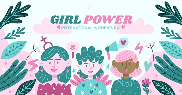 Płaski Szablon Postu W Mediach Społecznościowych Z Okazji Międzynarodowego Dnia Kobiet