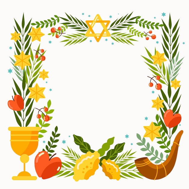 Płaski Szablon Ramki Sukkot