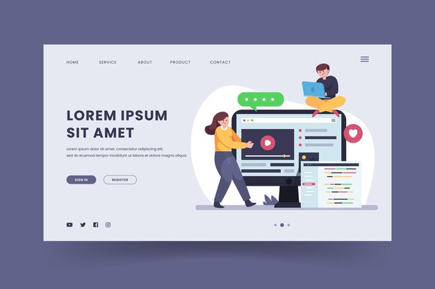 Płaski szablon strony docelowej CMS