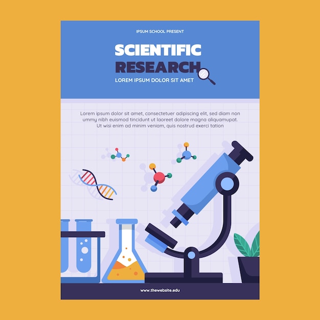 Płaski Szablon Ulotki Naukowej