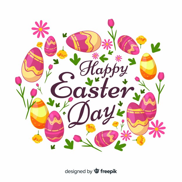 Płaski szczęśliwy Easter dnia tło