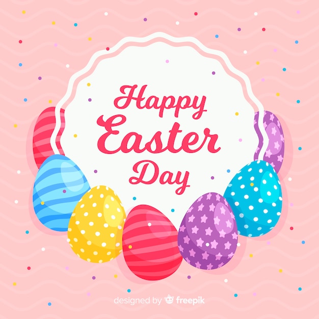 Płaski szczęśliwy Easter dnia tło