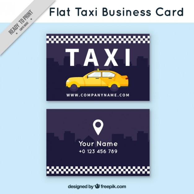 Bezpłatny wektor płaski taksówki wizytówka