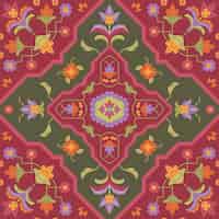 Bezpłatny wektor płaski wzór dywanu perskiego