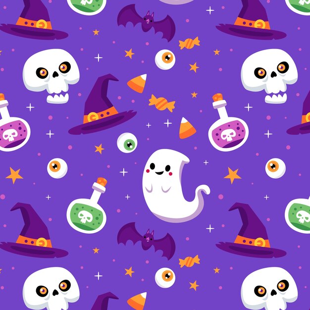 Płaski wzór na obchody sezonu halloween
