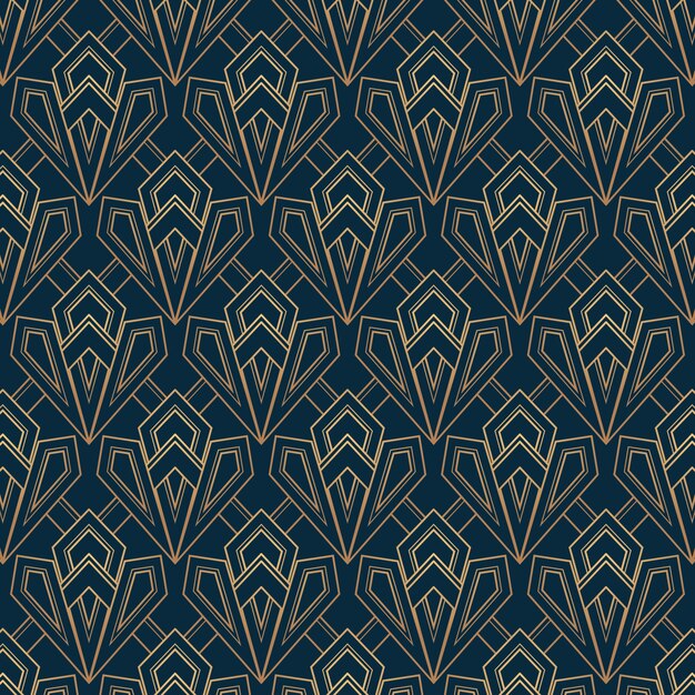 Płaski wzór w stylu art deco
