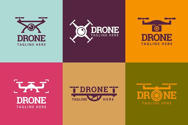 Płaski Zestaw Logo Drona