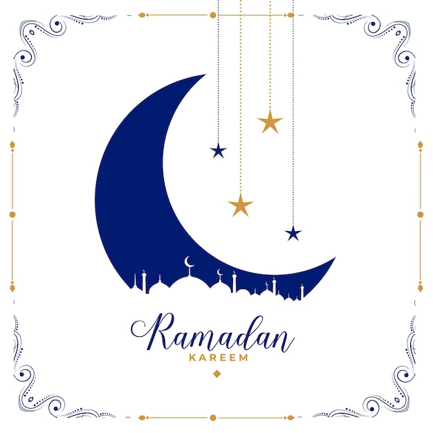 Płaskie Dekoracyjne Ramadan Kareem Białe Powitanie