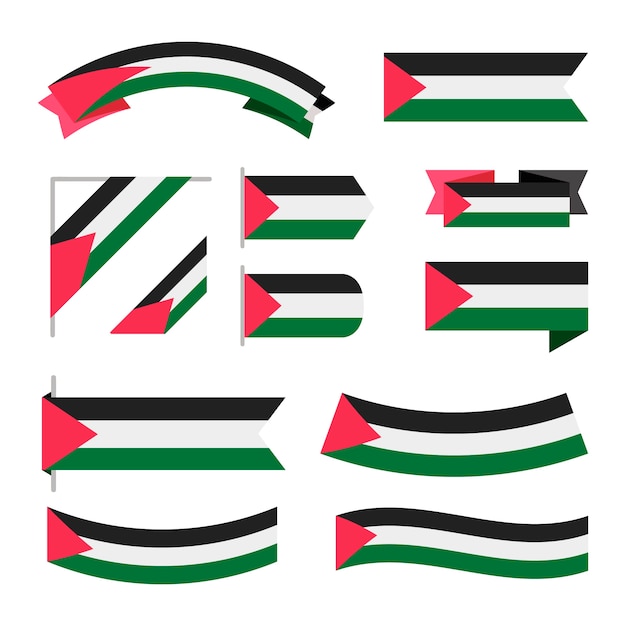 Bezpłatny wektor płaskie emblematy narodowe palestyny