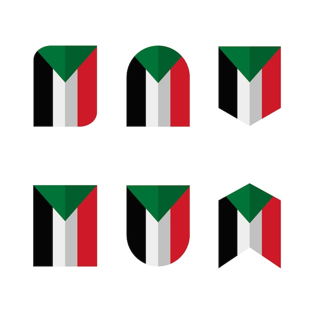 Płaskie emblematy narodowe Sudanu