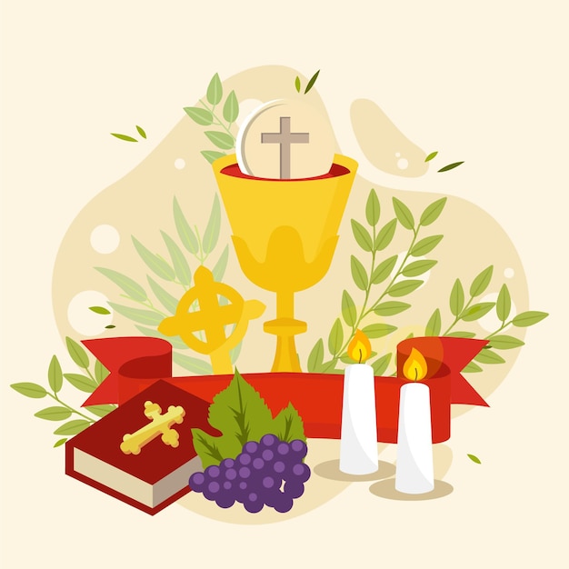 Bezpłatny wektor płaskie ilustracja corpus christi