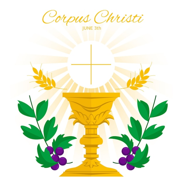 Bezpłatny wektor płaskie ilustracja corpus christi