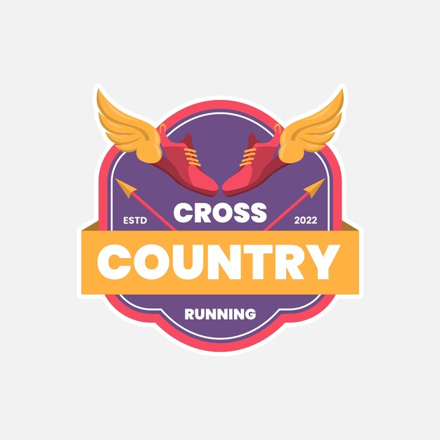 Płaskie logo cross country