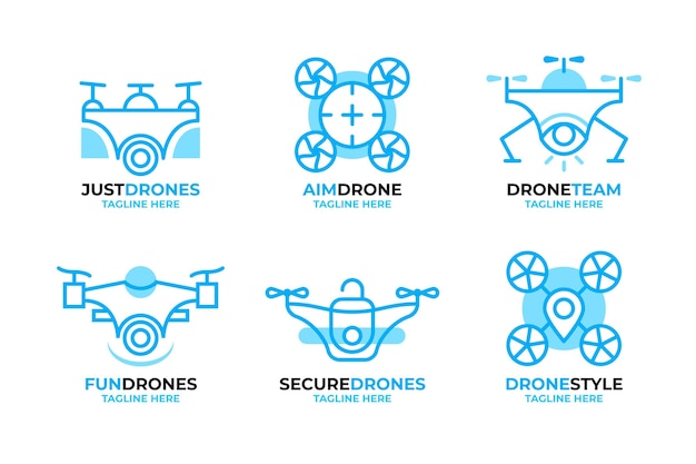 Bezpłatny wektor płaskie logo drona
